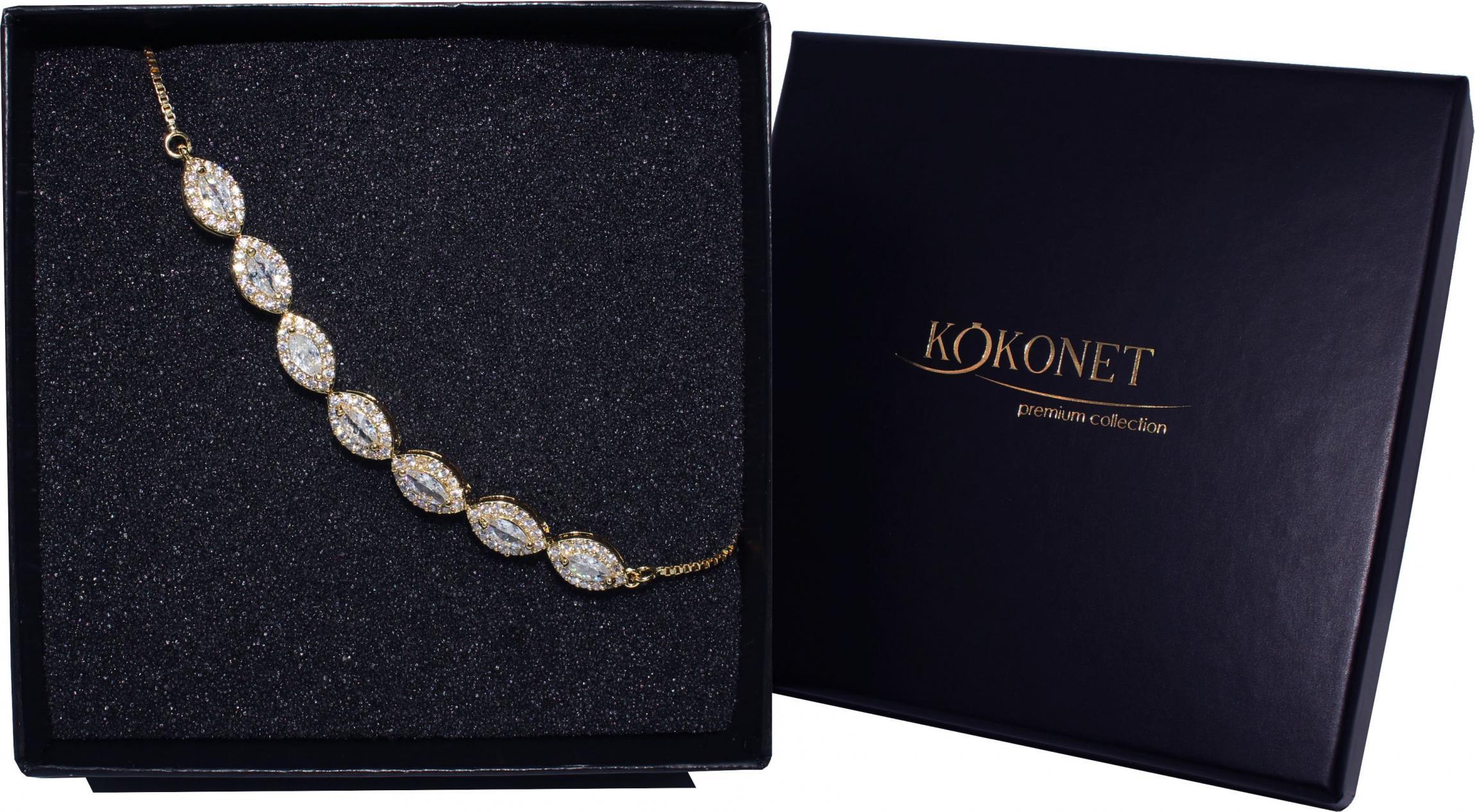 KOKONET bransoletka regulowana złota DELIKATNA boho listki