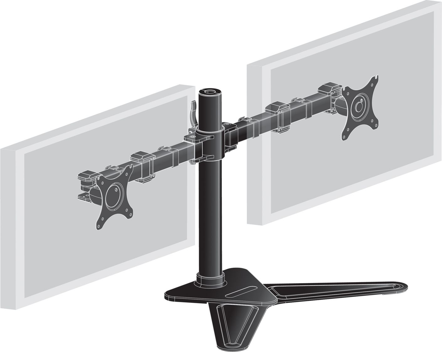 iiyama Stojak biurkowy na 2 monitory 10" - 30" (DS1002D-B1)