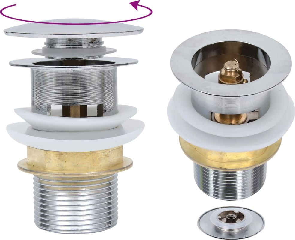 vidaXL Korek automatyczny klik-klak chrom (149064)