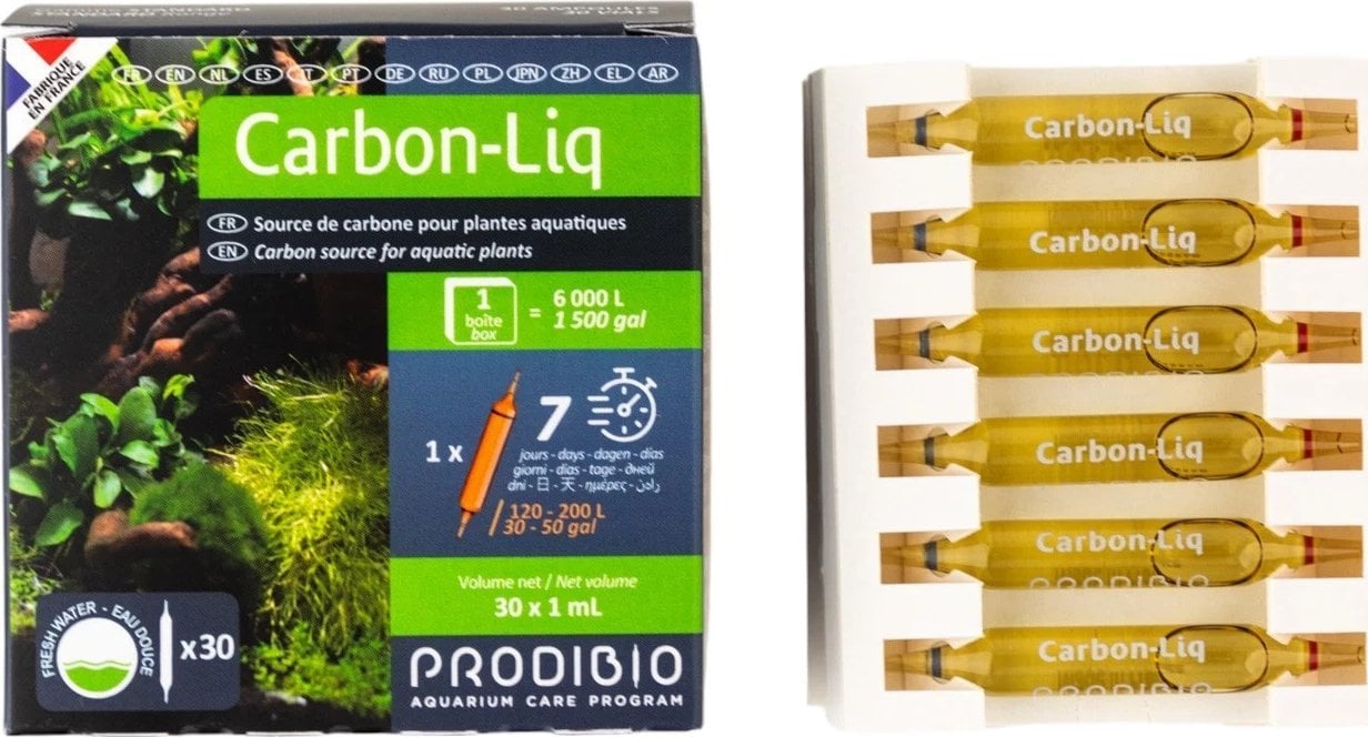PRODIBIO Carbon Liq 30 ampułek węgiel dla roślin akw. słodkowodne