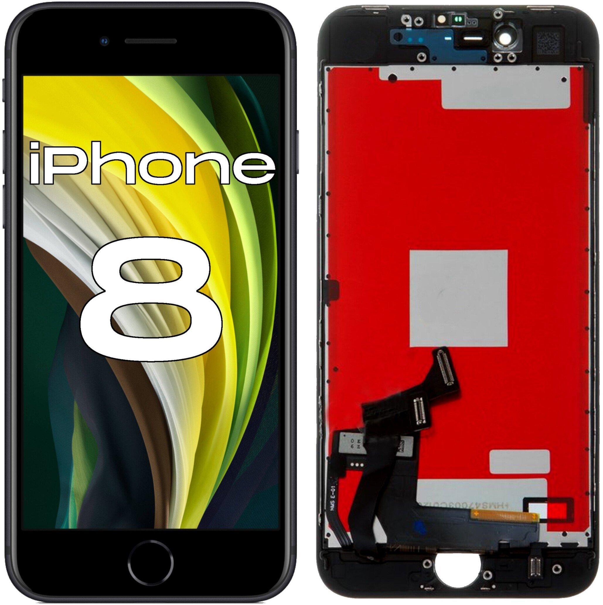 Wyświetlacz do iPhone 8 LCD A1905 / A1906 Ekran Czarny Ramka