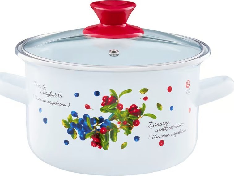 Emalia Olkusz Garnek emaliowany z pokrywką Borówka 3,8 L EMALIA OLKUSZ