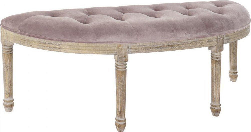 DKD Home Decor Taboret DKD Home Decor Naturalny Różowy Poliester Aksamit Drewno kauczukowe (125 x 43 x 48 cm)