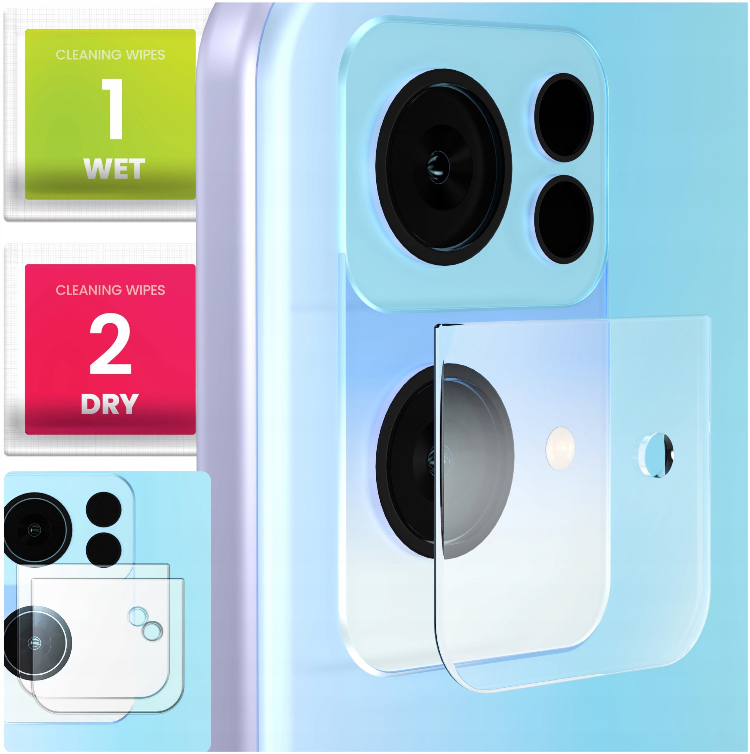 2-PAK Szkło Na Aparat Do Oppo Reno7 Pro 5G (Hartowane, Na Obiektyw, 9H)