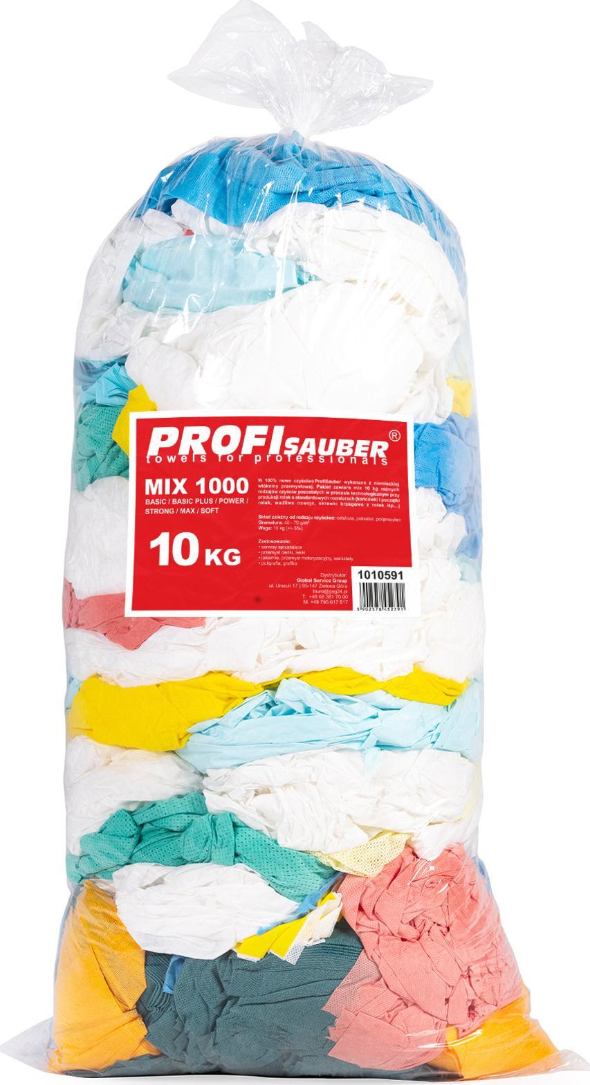 PROFI SAUBER Ściereczki czyściwo włókninowe ProfiSauber różne rodzaje MIX 1000 - 10kg