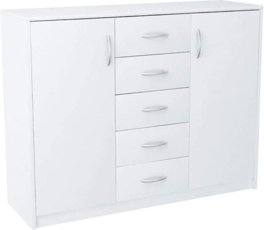 Komoda z szufladami do sypialni, Classic, 110x35x85 cm, biel, mat | TYLETEGOTU
