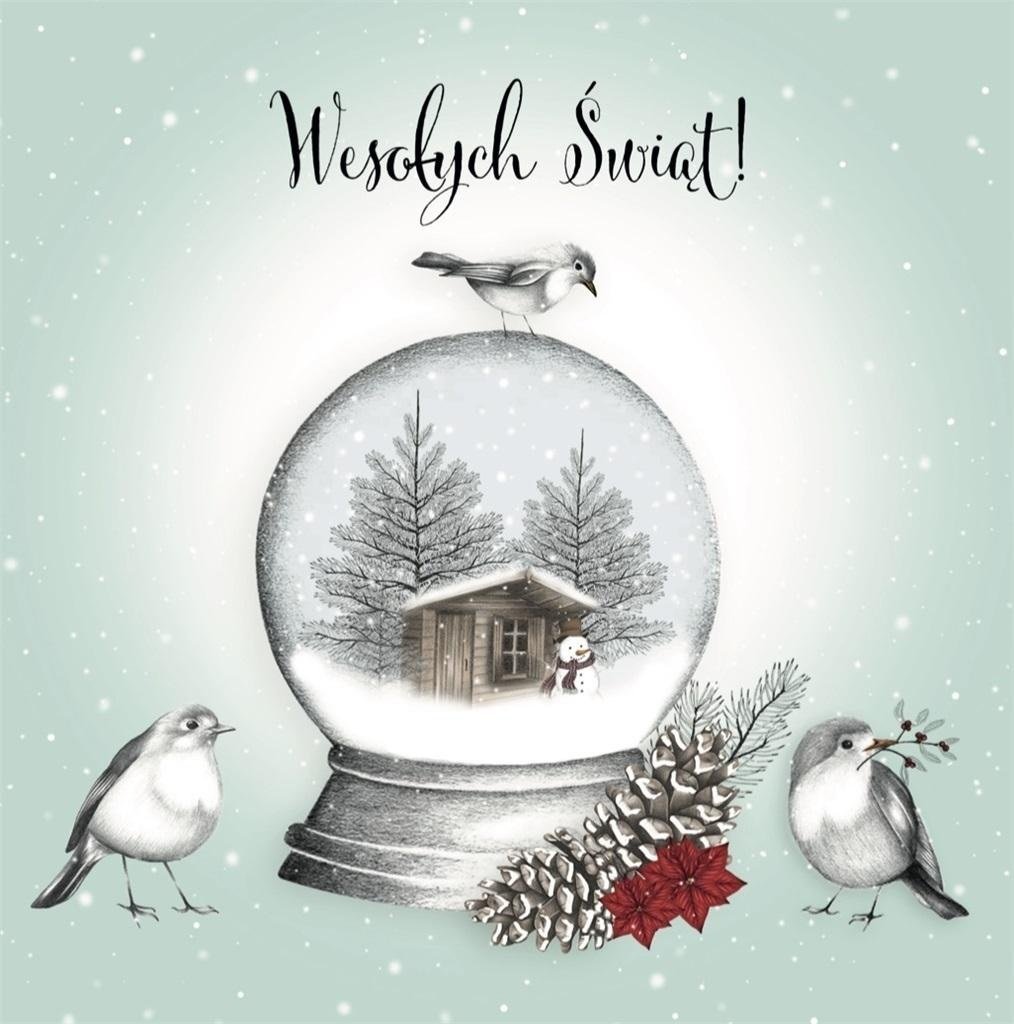 Clear Creations Karnet Swarovski kwadrat CL0803 Święta Domek