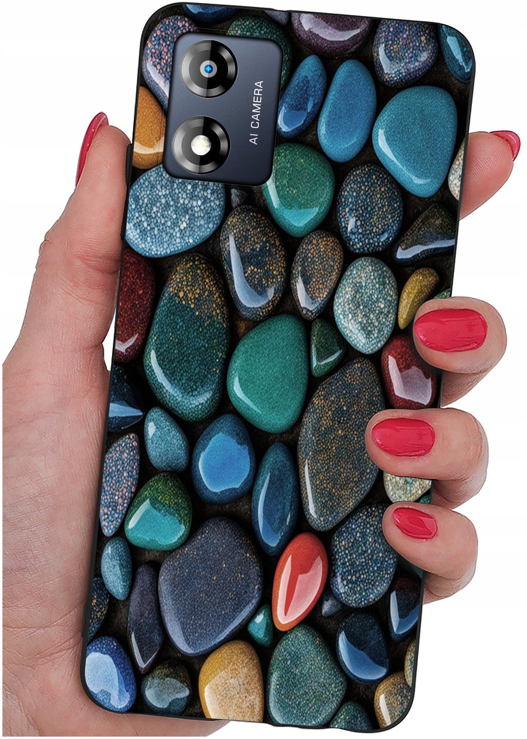 Etui do Motorola Moto E13 WZORY |SILIKONOWE MATT CASE + SZKŁO 9H