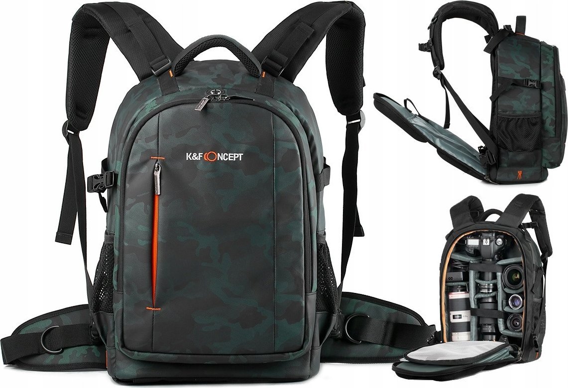 Plecak K&F PLECAK fotograficzny na 2 APARATY + LAPTOPA pojemny