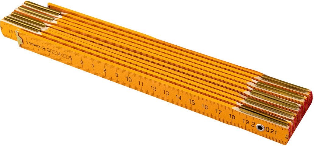 Miara składana drewniana 2 m, żółta