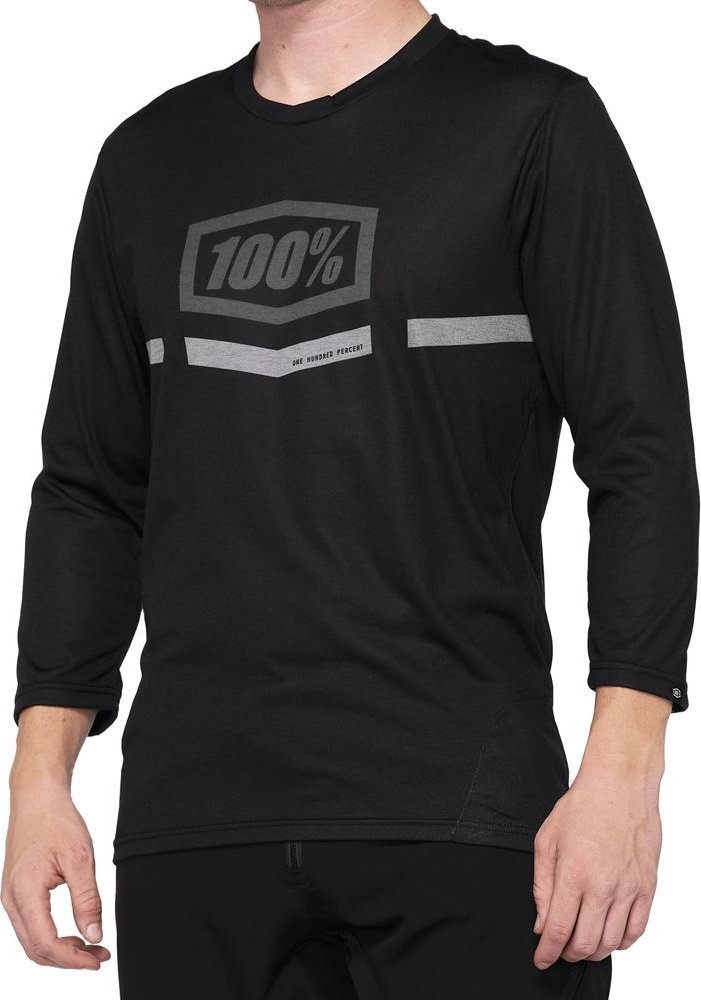 100% Koszulka męska 100% AIRMATIC 3/4 Sleeve black roz. M (NEW 2022)