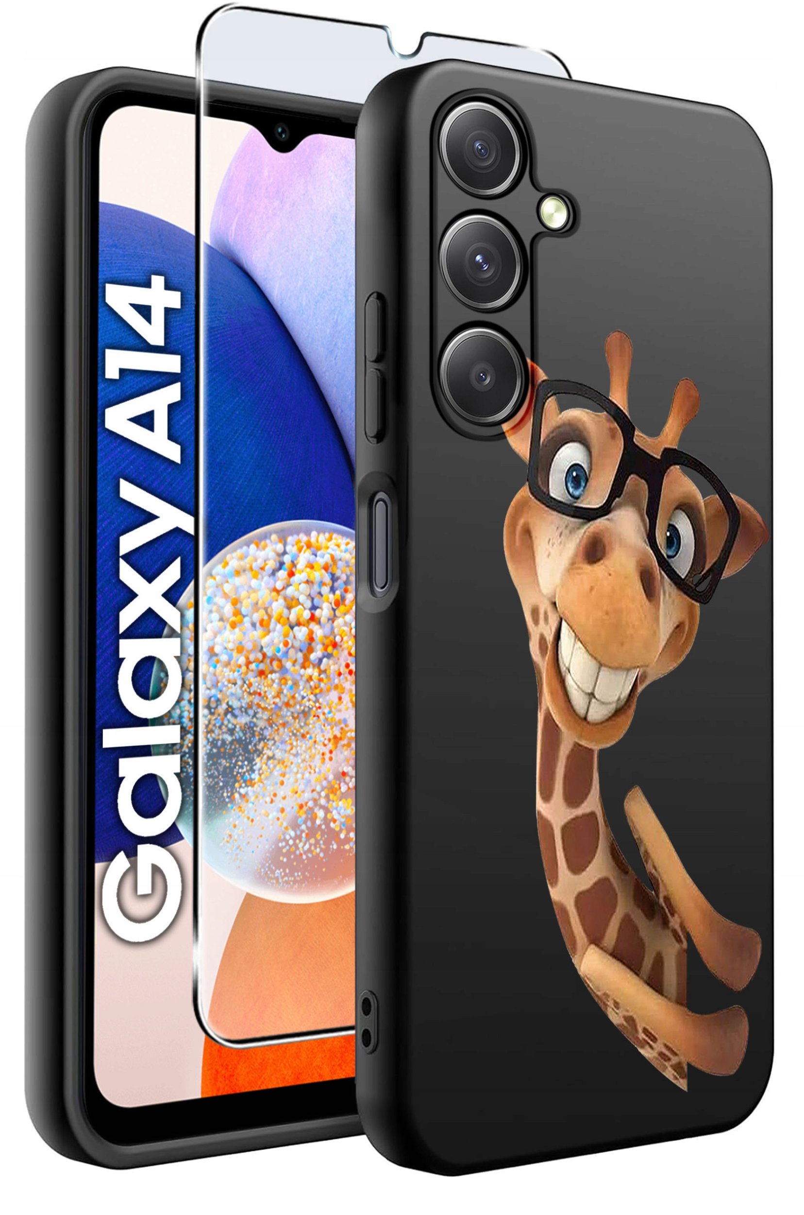 ETUI do Samsung A14 5G WZORY | SILIKONOWE MATT CASE + SZKŁO HARTOWANE 9H