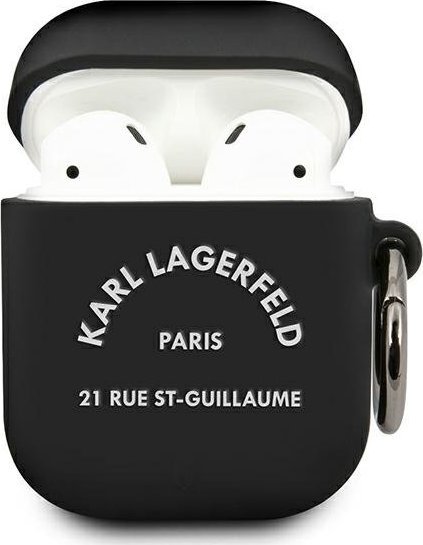 Karl Lagerfeld Karl Lagerfeld KLACA2SILRSGBK AirPods cover czarny/black Silicone RSG