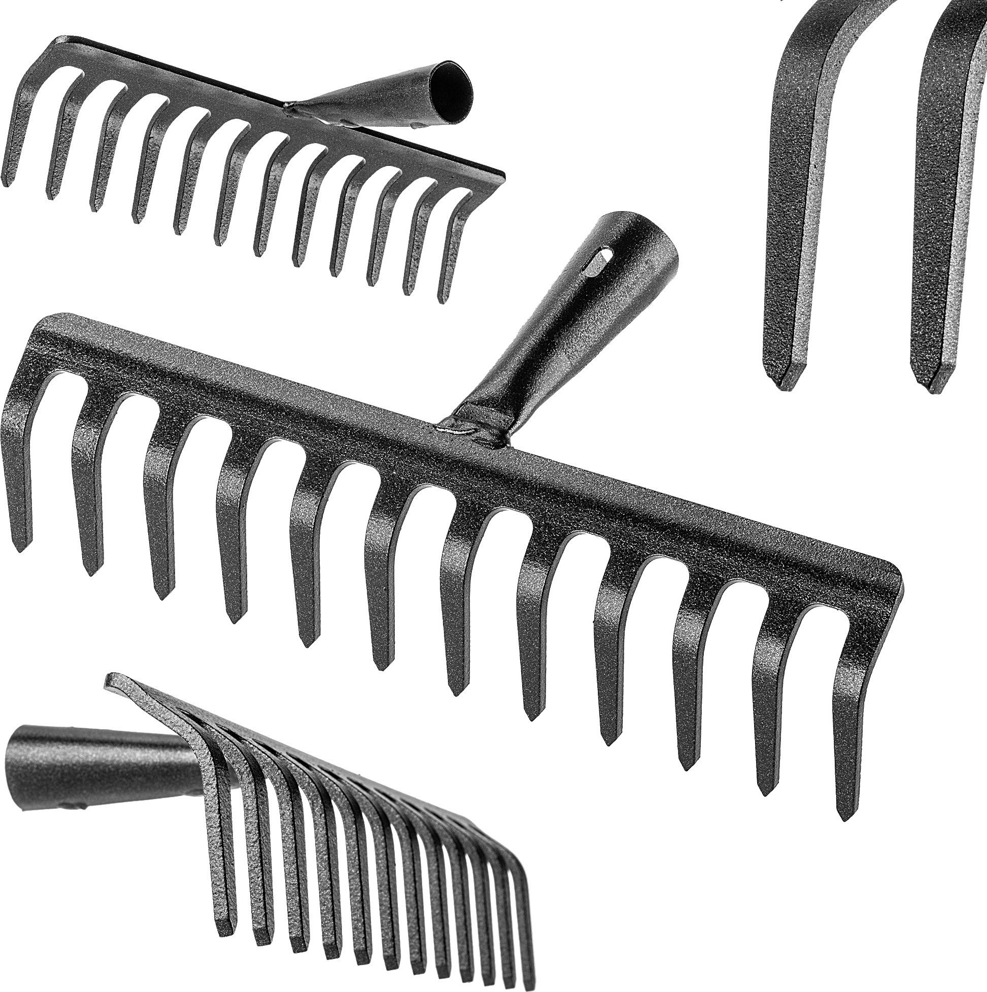 Kadax KADAX Grabie Do Liści Stalowe 12-Zębne Grabki Ogrodowe Gleby Trawy Bez Trzonka