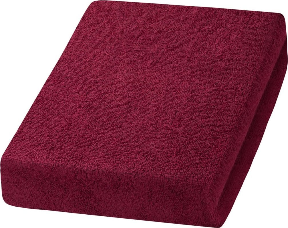 Activeshop Prześcieradło frotte bordowe