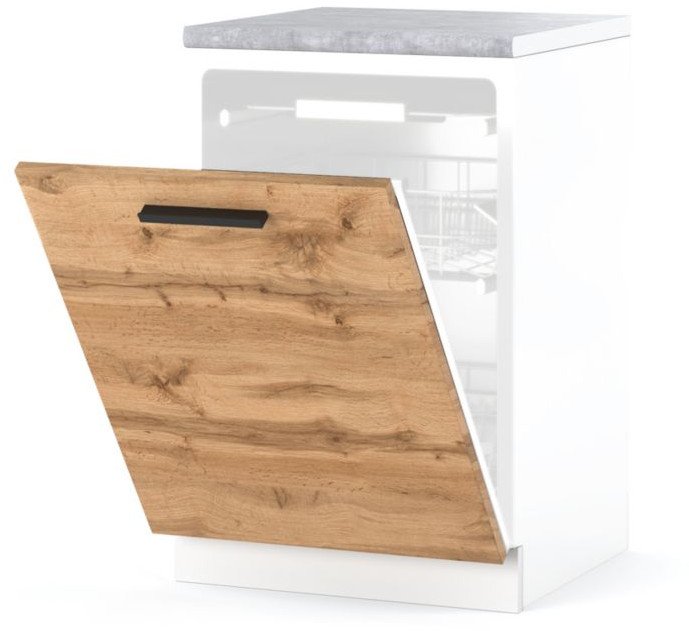 Szafka Kuchenna Front Do Zabudowy Zmywarki 60cm Blande Biały Dąb Wotan