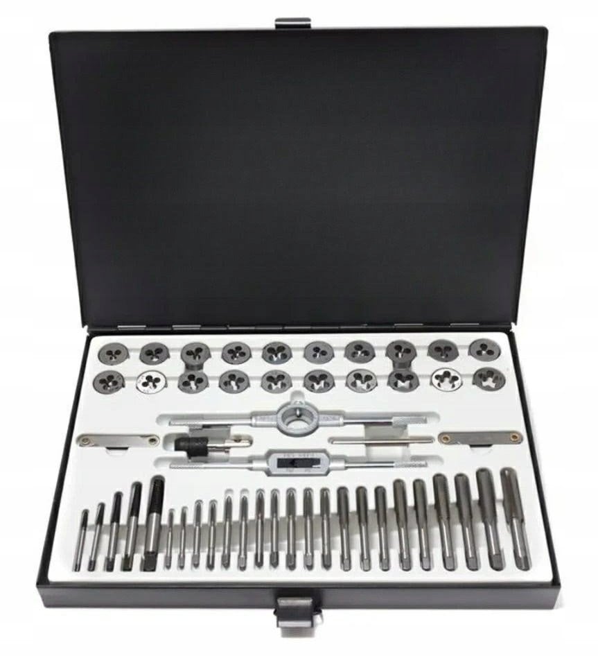 Zestaw gwintowników i narzynek 50el. (M3-M8) metalowa walizka