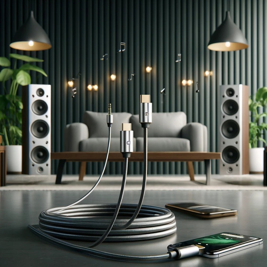 Adapter AV Co2 KABEL USB-C AUX ADAPTER PRZEJŚCIÓWKA MINI JACK 3,5 DO SAMSUNG DAC 1M