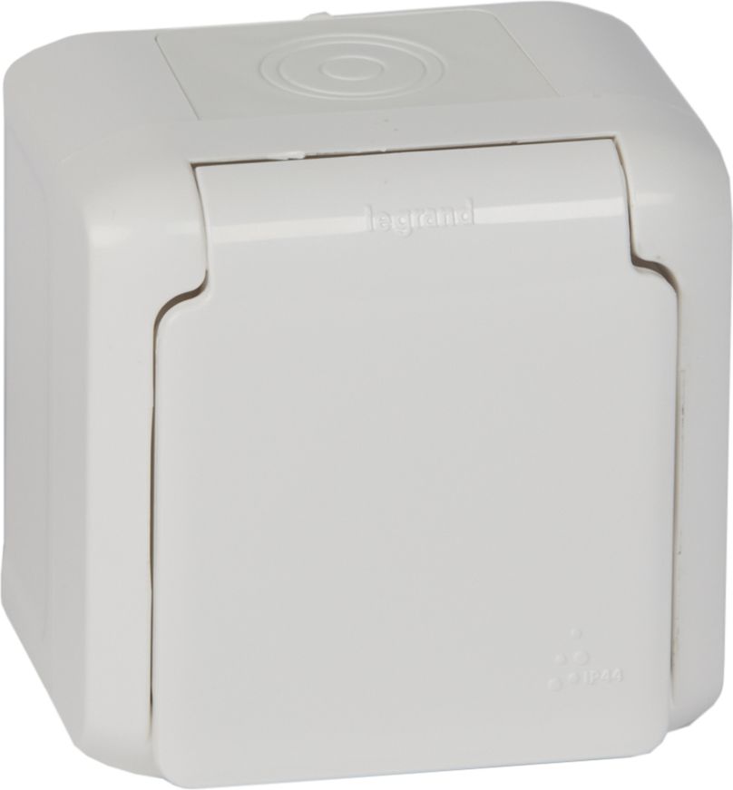 Legrand FORIX Gniazdo pojedyncze z/u 16A IP44 z przesłonami białe (782375)