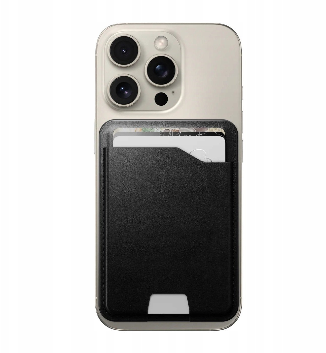 NOMAD Leather Mag Wallet - skórzany portfel kompatybilny z MagSafe oraz Apple Find My, skóra Horween (black)