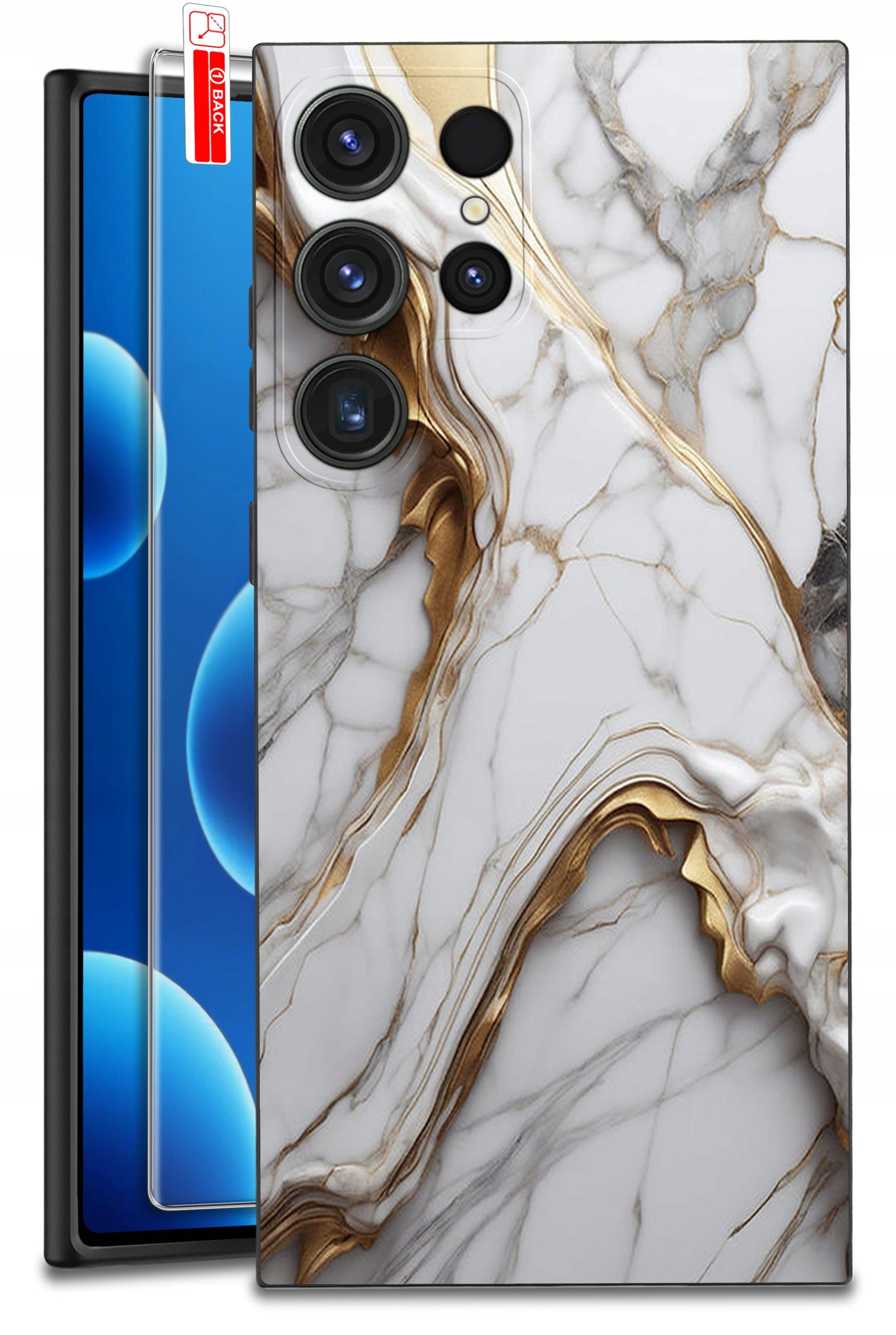 ETUI do Samsung Galaxy S24 Ultra | WZORY | SILIKONOWE MATT CASE + SZKŁO 9H