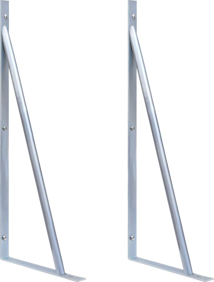 vidaXL Wsporniki do słupków ogrodzeniowych, 2 szt., stal galwanizowana