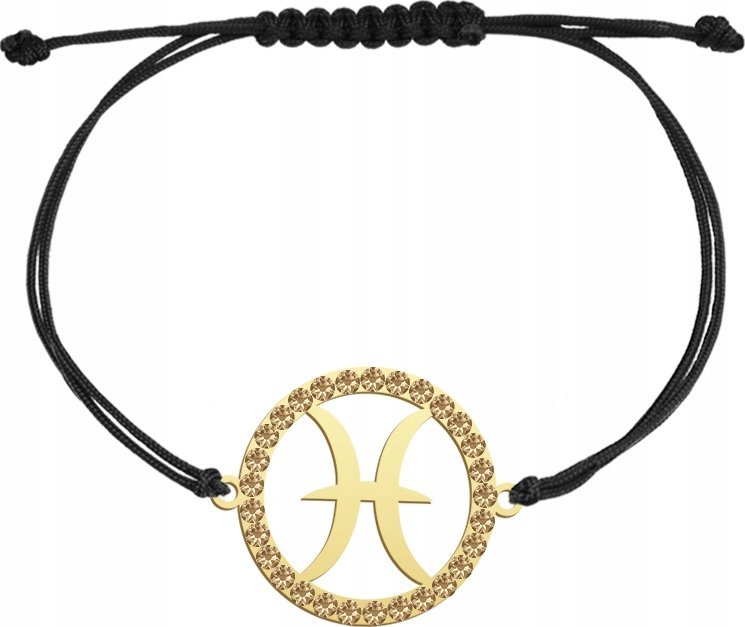 Radziszewska Jewellery Pozłacana Bransoletka Znak Zodiaku RYBY DEDYKACJA