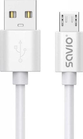 Kabel USB Savio USB-A - microUSB 3 m Biały (SAVKABELCL-167)