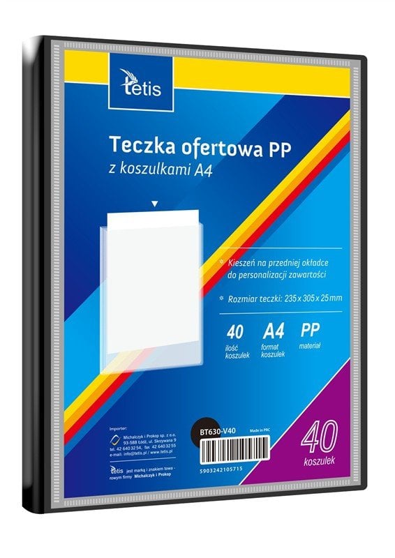 Teczka ofertowa A4 PP + 40 koszulek czarna