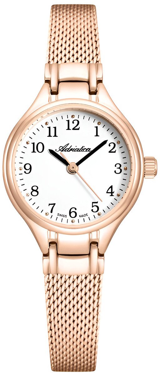 Zegarek damski Adriatica A3475.9123QN różowe złoto