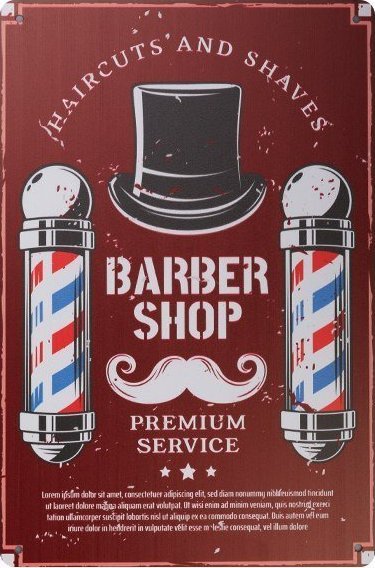 Activeshop TABLICA OZDOBNA BARBER B030