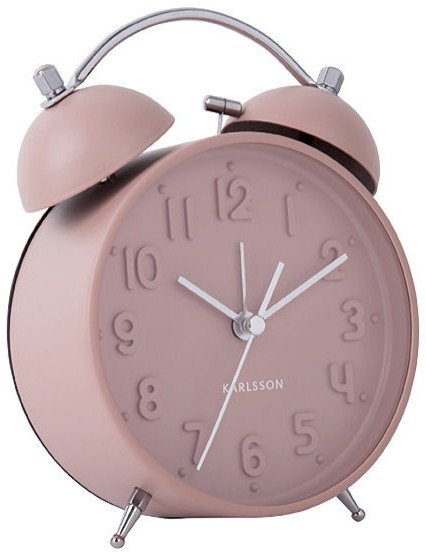 Budzik Karlsson KA5784PI różowy z dzwonkami .