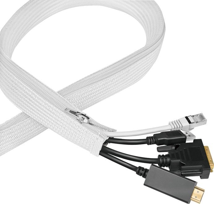 LogiLink LogiLink Kabelschlauch 0,3 mm mit Reißverschluss 5 m weiß