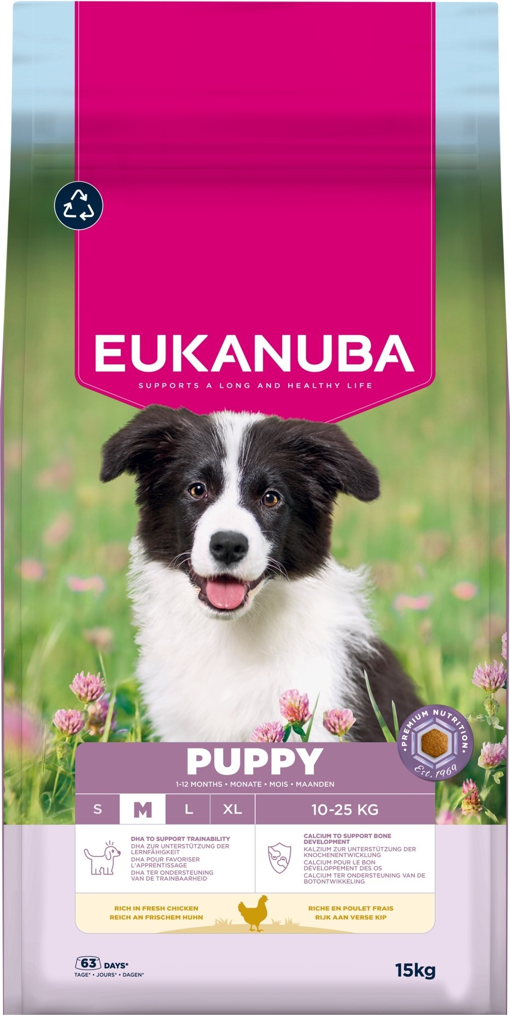 Eukanuba Sucha karma dla szczeniąt średnich ras z kurczakiem, M, 15 kg