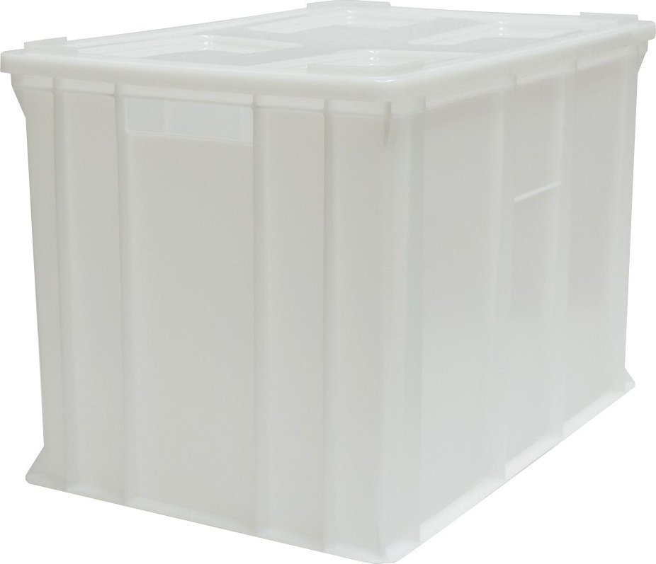 Artech Pojemnik transportowy EURO 410 z pokrywą, dno i ścianki pełne wym. 600 x 400 x 410 mm (kolor: biały)