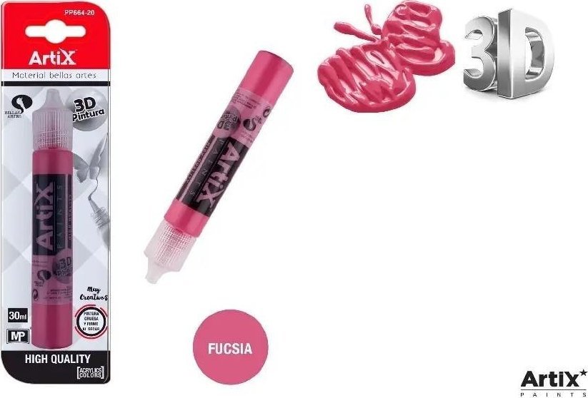 DP Craft Farba strukturalna 3D fuksja 30ml