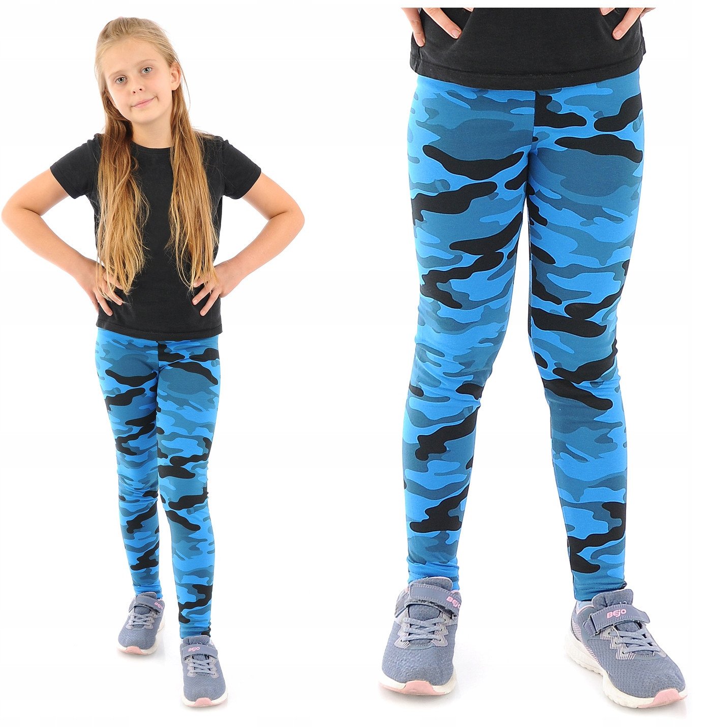 Legginsy dziecięce Klasyczne długie getry Produkt Polski Moro Niebieskie 98