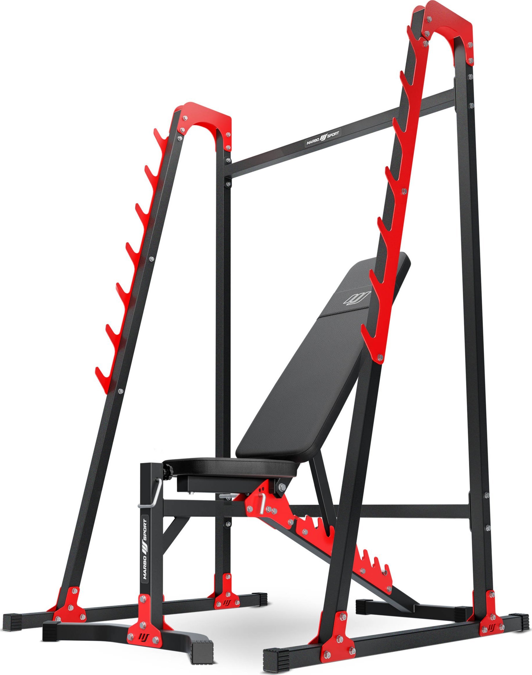 Zestaw MH24 | Ławka regulowana + stojaki wielopoziomowe - Marbo Sport