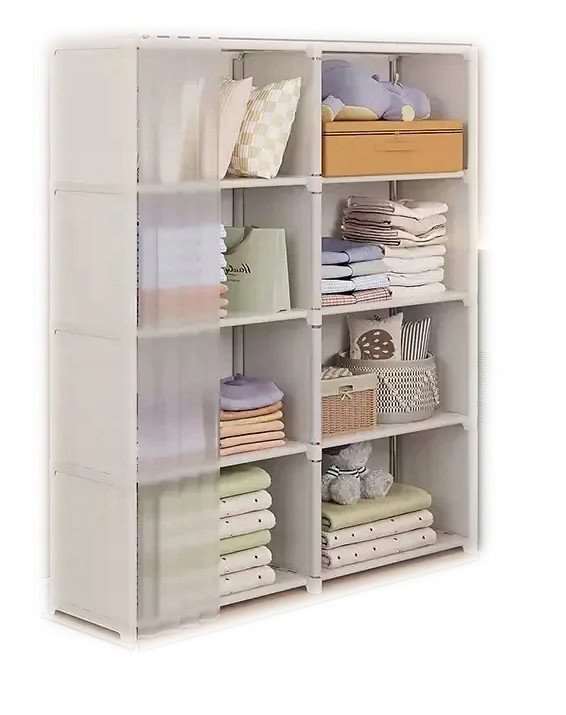 SZAFA Modułowa SKŁADANA Wieszak GARDEROBA na UBRANIA Metalowa 125x28x80 cm