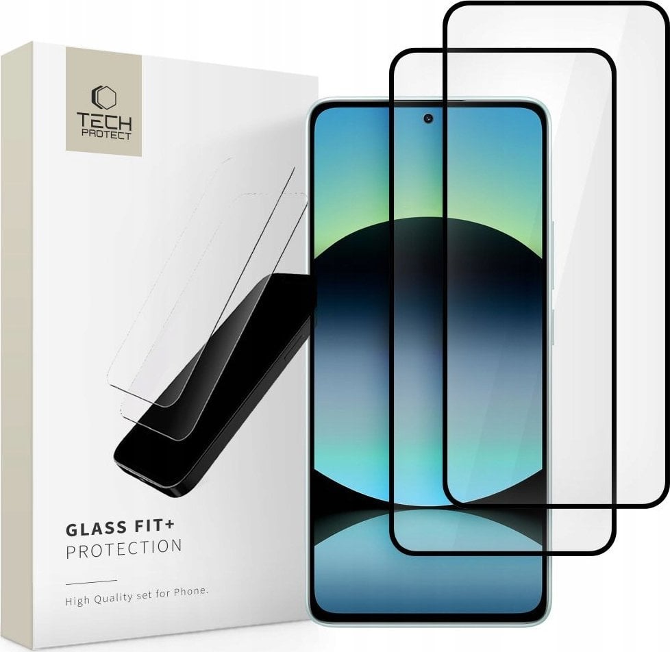 SZKŁO HARTOWANE TECH-PROTECT GLASS FIT+ 2-PACK XIAOMI REDMI NOTE 14 4G / 5G BLACK