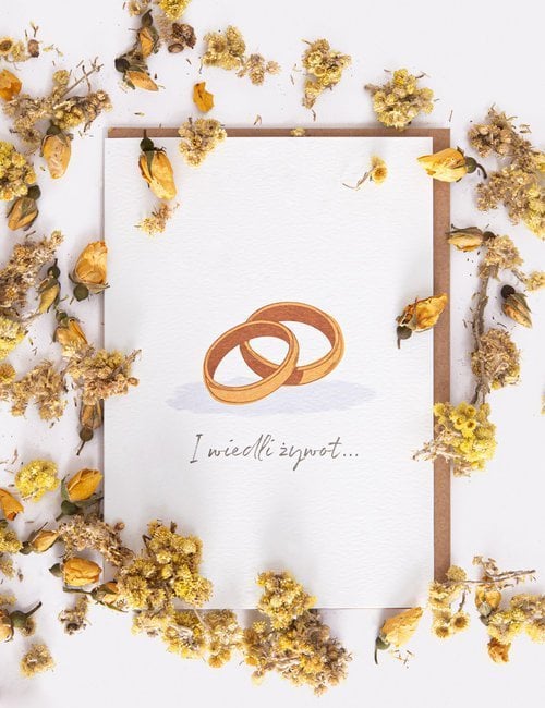 Nadwyraz.com Karnet Ślub - I wiedli żywot długi i szczęśliwy...