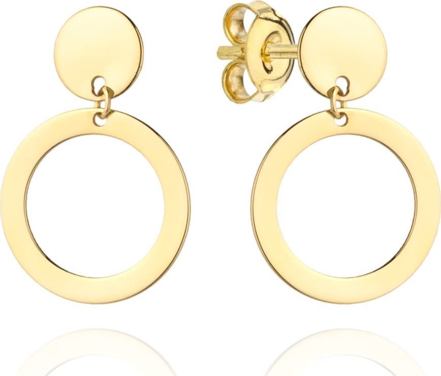 Gese Kolczyki złote kółeczko pełne i ring