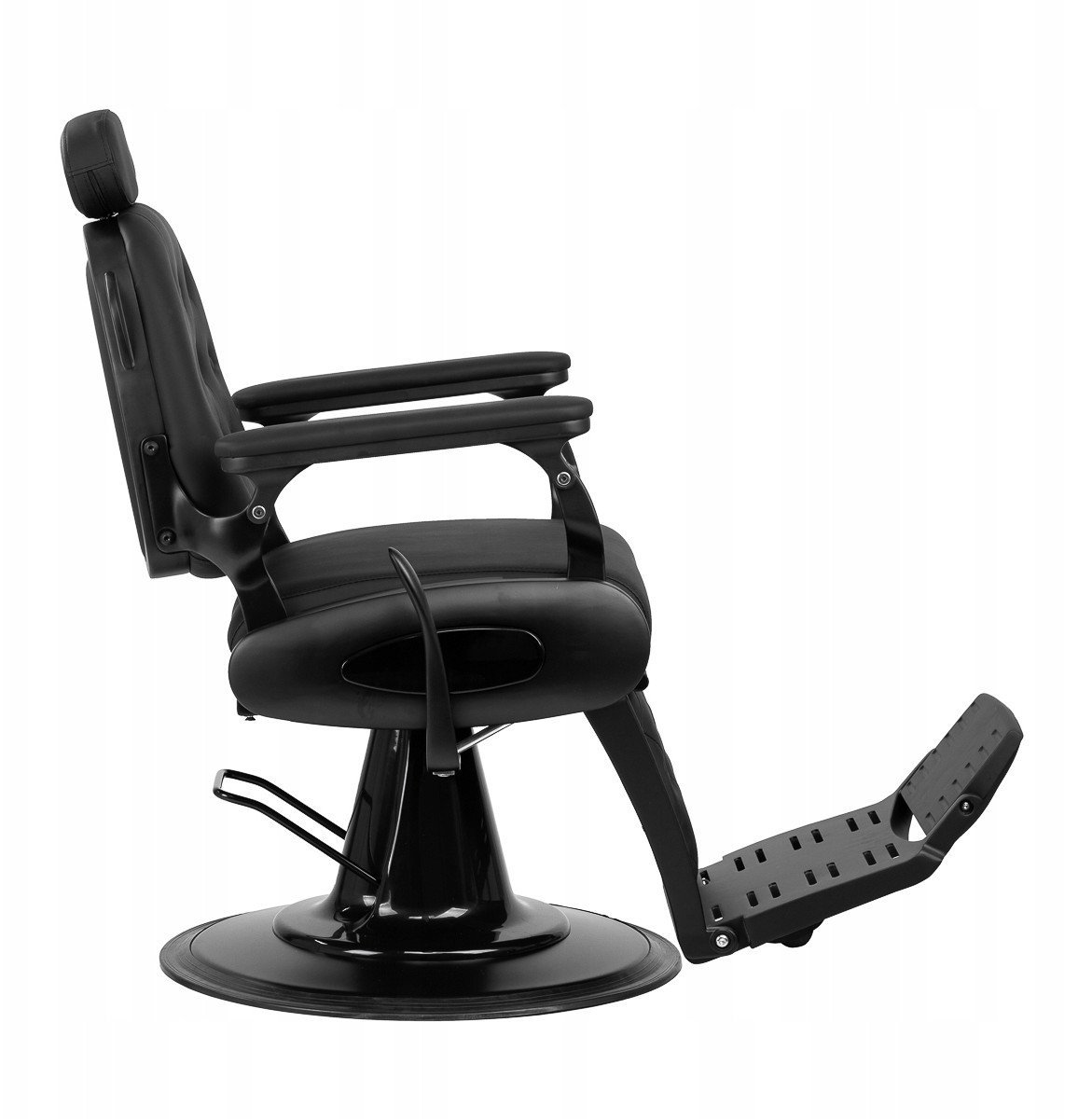 Gabbiano Fotel barberski Francesco czarny z czarną ramą