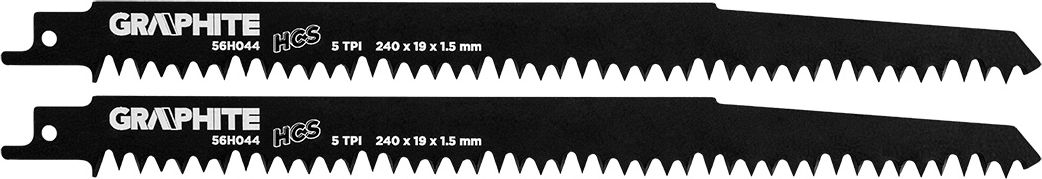 Graphite Brzeszczoty bagnetowe (Brzeszczot do piły szablastej, HCS, 240 x 19 x 1.5 mm, 5TPI, kpl. 2 szt.)