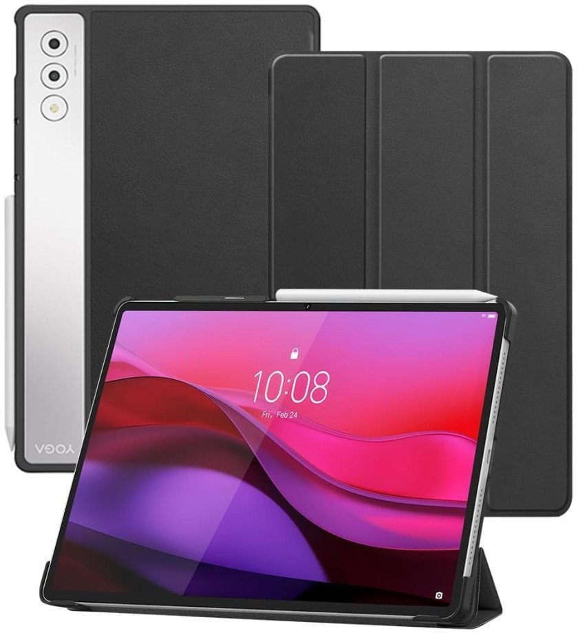 Etui z klapką Supero do Lenovo Yoga Tab Plus/Yoga Pad Pro AI 12.7 TB-520FU, czarne