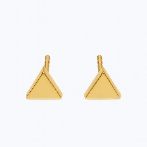 Caspol Złote Kolczyki Trójkątne Sztyfty KL.03216A Biżuteria Damska Złoto 585