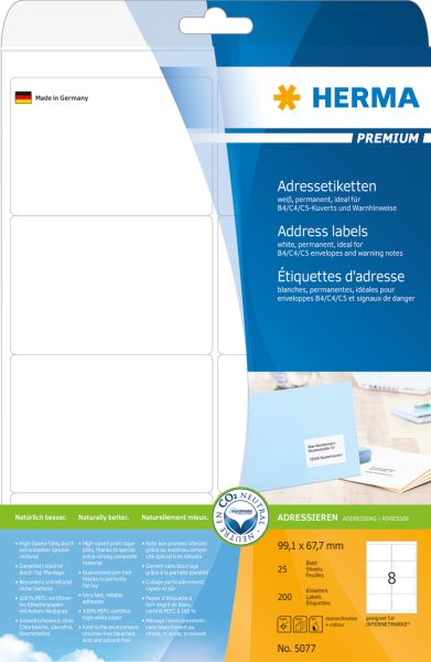 Herma Etykiety adresowe A4, 200 sztuk (5077)