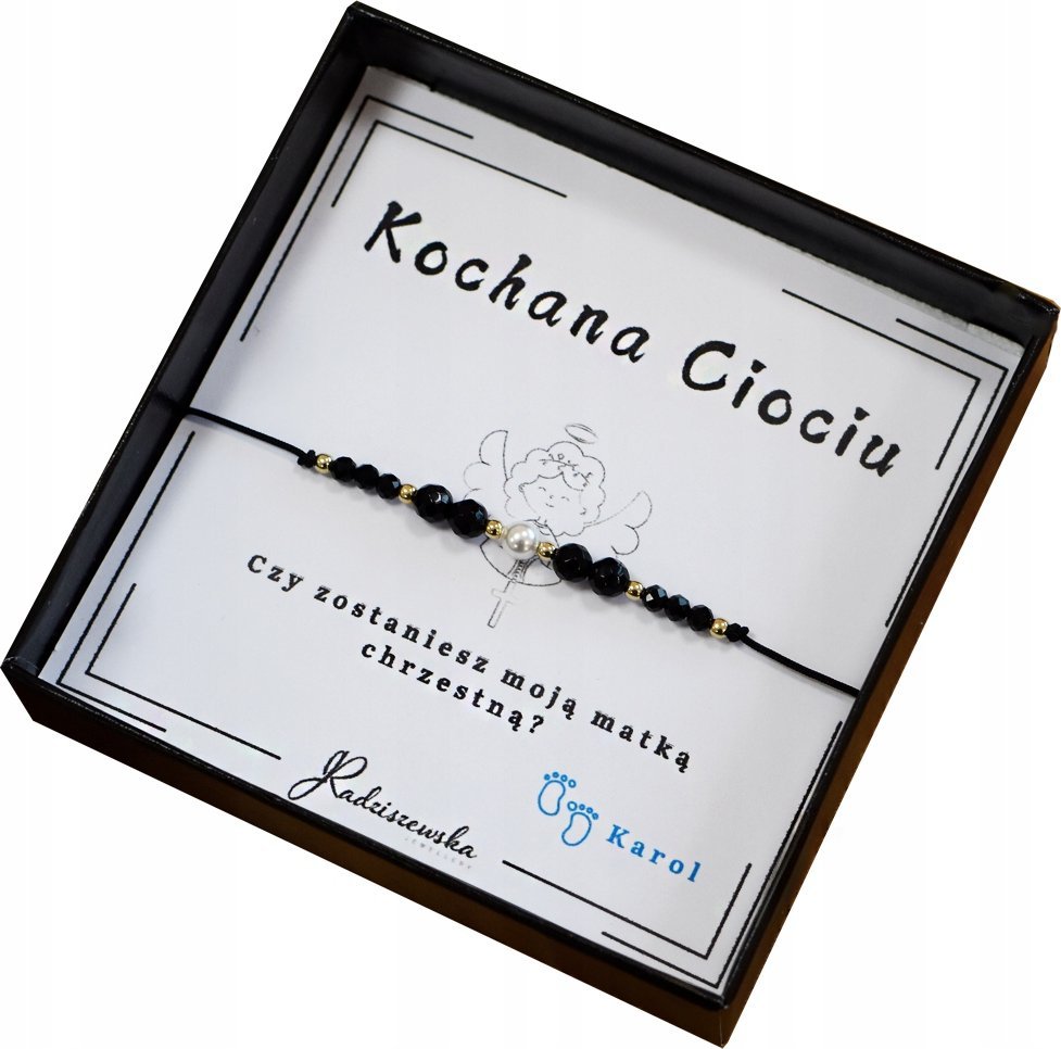 Radziszewska Jewellery Czy zostaniesz moją matką chrzestną Bransoletka Kamienie Naturalne Srebro