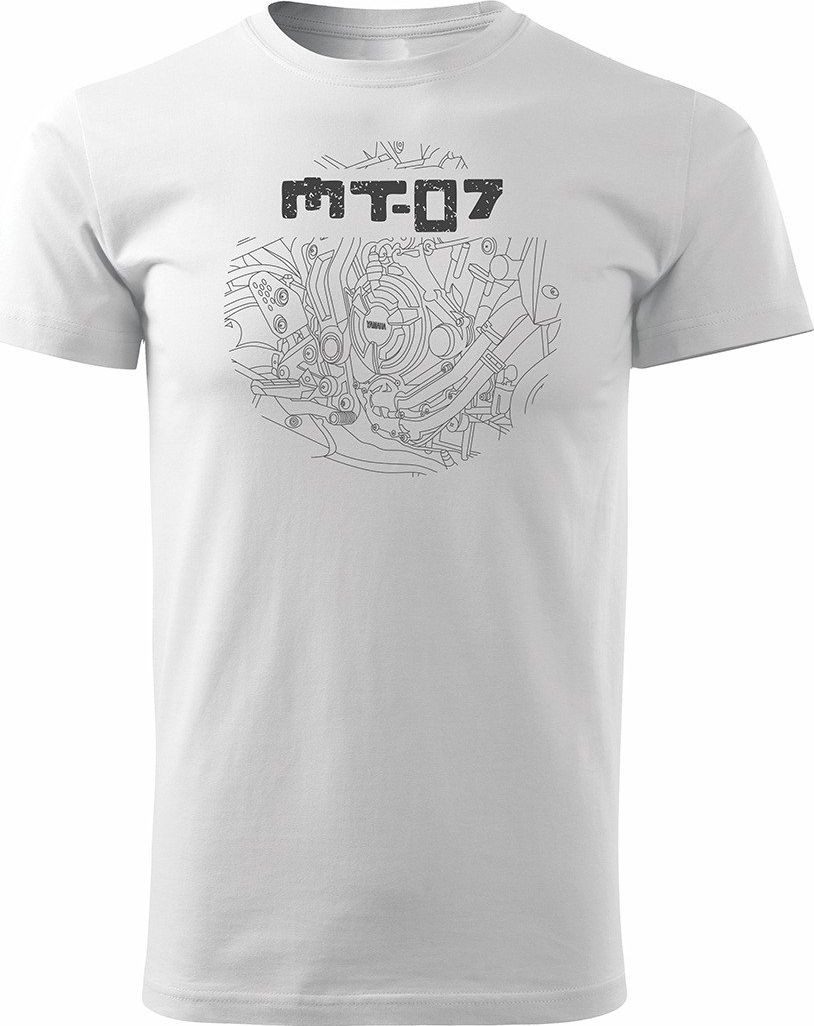 Topslang Koszulka motocyklowa z motocyklem Yamaha MT-07 męska biała REGULAR XL