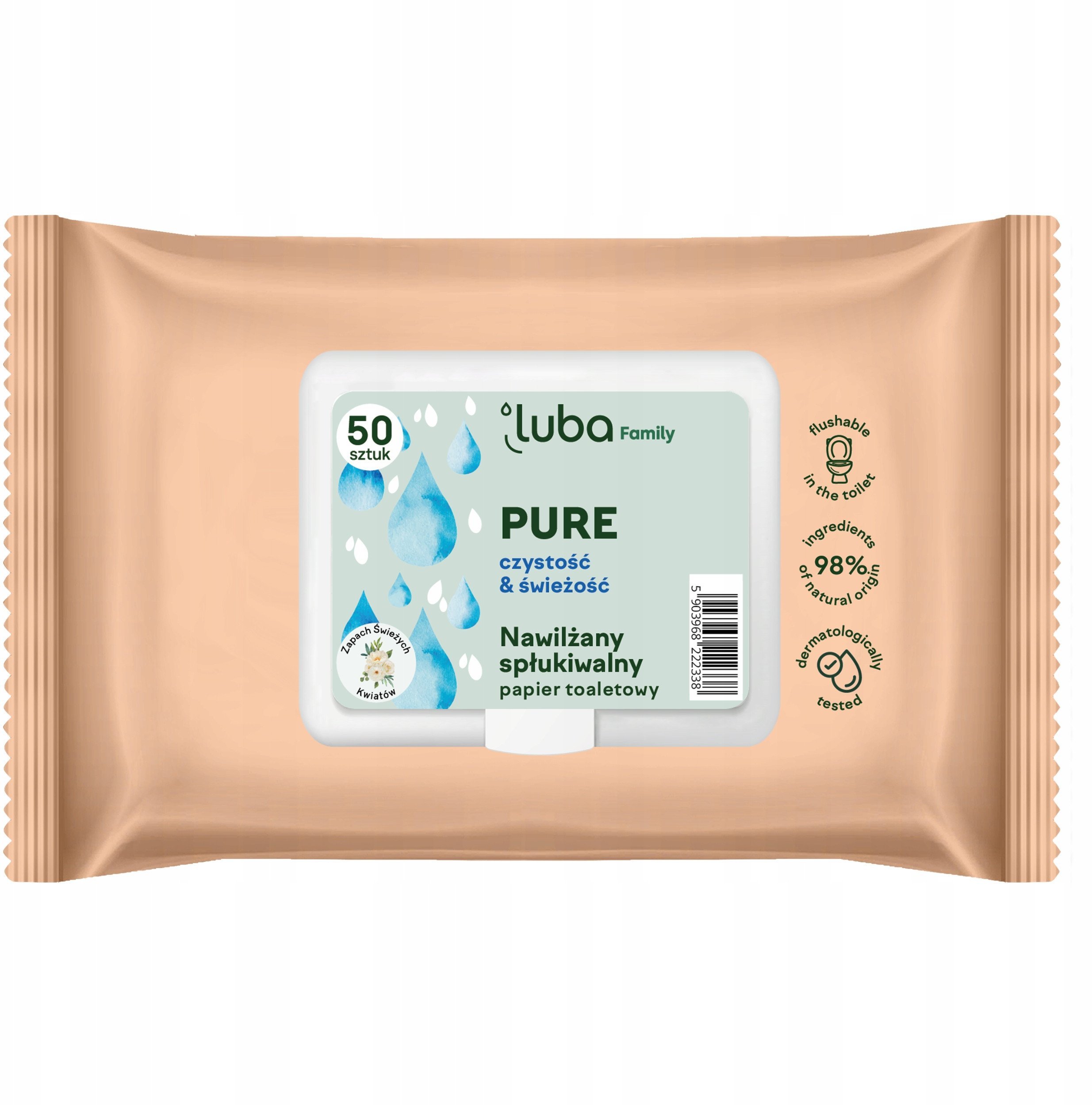 LUBA_Family Pure nawilżany papier toaletowy 50szt